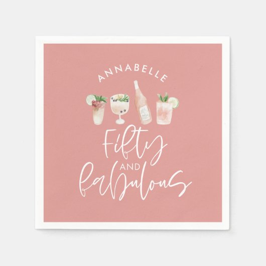 Pink mädchenhafte Wasserfarbe 50 und fabelhafter G Serviette (Vorderseite)