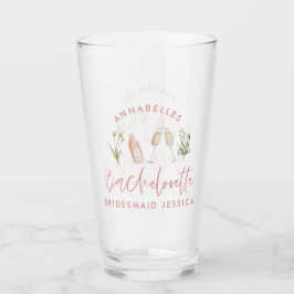 Pink mädchenhaften Cocktail florale Aquarellbachel Glas