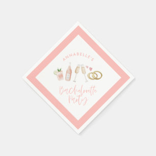 Pink mädchenhaftes, modernes Cocktailskript-Bache Serviette