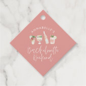 Pink mädchenhaftes, modernes Cocktailskript-Brautp Geschenkanhänger (Vorderseite)