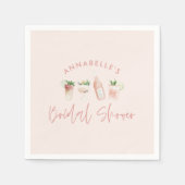 Pink mädchenhaftes, modernes Cocktailskript-Brautp Serviette (Vorderseite)