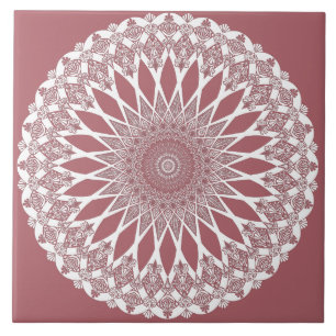 Pink Madder Tristyns Mandala Fliese