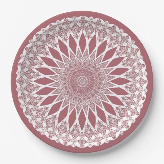 Pink Madder Tristyns Mandala Pappteller (Vorderseite)