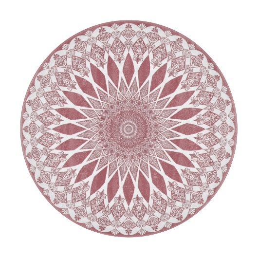 Pink Madder Tristyns Mandala Schneidebrett (Vorderseite)