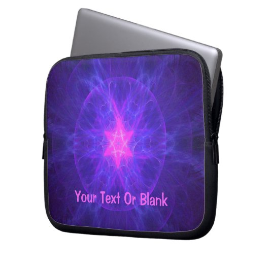 Pink Magen David Laptopschutzhülle (Vorderseite Links)