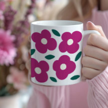 Pink Magenta Abstrakt Retro Blume Muster