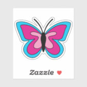 Pink Magenta Blue Butterfly Aufkleber (Blatt)