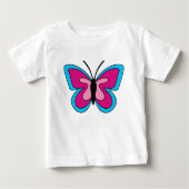 Pink Magenta Blue Butterfly Baby T-shirt (Vorderseite)
