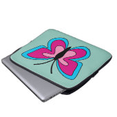 Pink Magenta Blue Butterfly Laptopschutzhülle (Vorne Knopf)