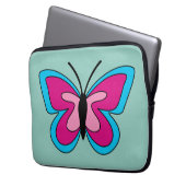 Pink Magenta Blue Butterfly Laptopschutzhülle (Vorderseite Links)