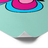Pink Magenta Blue Butterfly Poster (Ecke)