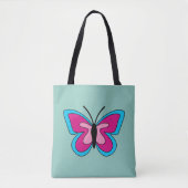 Pink Magenta Blue Butterfly Tasche (Vorderseite)