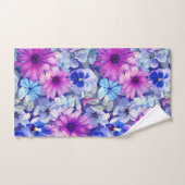 Pink Magenta Blumenmuster Badhandtuch Set (Handtuch)