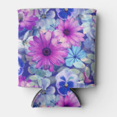 Pink Magenta Blumenmuster Dosenkühler (Vorderseite)