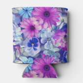 Pink Magenta Blumenmuster Dosenkühler (Rückseite)