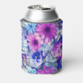 Pink Magenta Blumenmuster Dosenkühler (Kanne Rückseite)