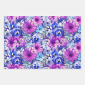 Pink Magenta Blumenmuster Geschenkpapier Set (Vorderseite 2)