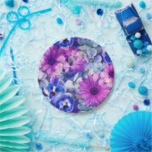 Pink Magenta Blumenmuster Pappteller (Party)