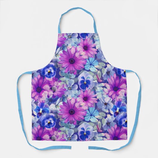 Pink Magenta Blumenmuster Schürze (Vorderseite)