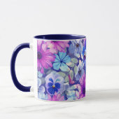 Pink Magenta Blumenmuster Tasse (Links)