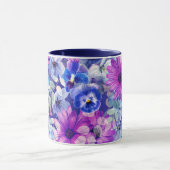 Pink Magenta Blumenmuster Tasse (Zentrum)
