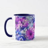 Pink Magenta Blumenmuster Tasse (Links)