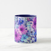 Pink Magenta Blumenmuster Tasse (Zentrum)