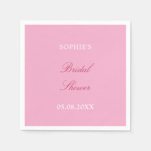 Pink Magenta Brautparty Napkins Serviette (Vorderseite)