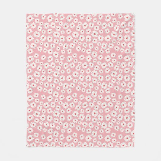 Pink magenta daisa Blume Muster Fleecedecke (Vorderseite)
