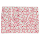 Pink magenta daisa Blume Muster Große Geschenktüte (Vorderseite)