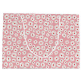 Pink magenta daisa Blume Muster Große Geschenktüte (Rückseite)