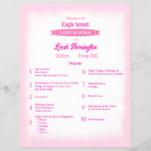 Pink & Magenta Eagle Ehrengeremonie-Programm Flyer (Vorne)