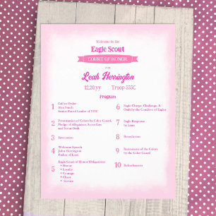 Pink & Magenta Eagle Ehrengeremonie-Programm Flyer