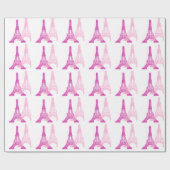 Pink & Magenta Eiffel Tower Geschenk Wraps Geschenkpapier (Flach)