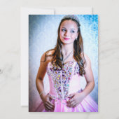 Pink Magenta Floral Geometrisches Foto Quinceañera Einladung (Rückseite)