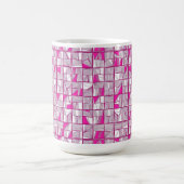 Pink & Magenta Geometric Block Pattern  Kaffeetasse (Mittel)