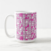 Pink & Magenta Geometric Block Pattern  Kaffeetasse (Links)
