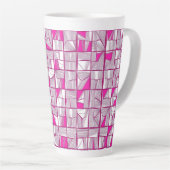 Pink & Magenta Geometric Block Pattern  Milchtasse (Rechte Ecke)