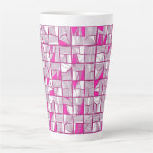 Pink & Magenta Geometric Block Pattern  Milchtasse (Vorderseite)