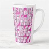 Pink & Magenta Geometric Block Pattern  Milchtasse (Rechts)
