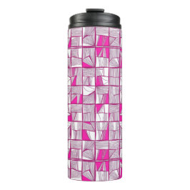 Pink & Magenta Geometric Block Pattern  Thermosbecher