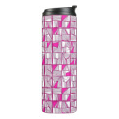 Pink & Magenta Geometric Block Pattern  Thermosbecher (Nach links gedreht)