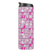 Pink & Magenta Geometric Block Pattern  Thermosbecher (Nach rechts gedreht)