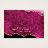 Pink Magenta Gold Agate Business Gift Certificate (Vorderseite)