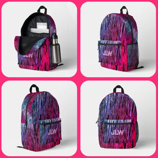 Pink Magenta Lila Wild Abstrakt Bedruckter Rucksack