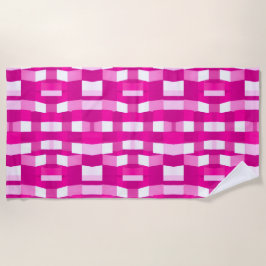Pink Magenta Modern Geometric Block Art Strandtuch