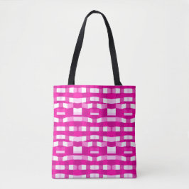Pink Magenta Modern Geometric Block Art Tasche