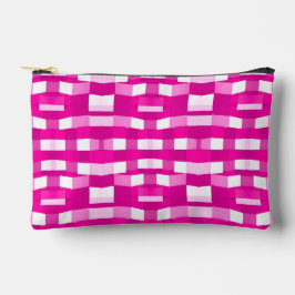 Pink Magenta Modern Geometric Block Art Zubehörtasche