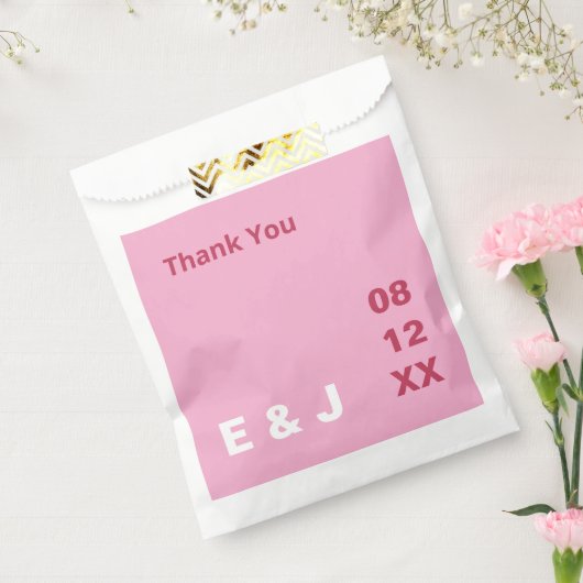 Pink Magenta Moderne Gastgeschenk Hochzeit Taschen Geschenktütchen (Versiegelt)