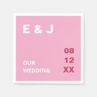 Pink Magenta Moderne Hochzeit Napkins Serviette